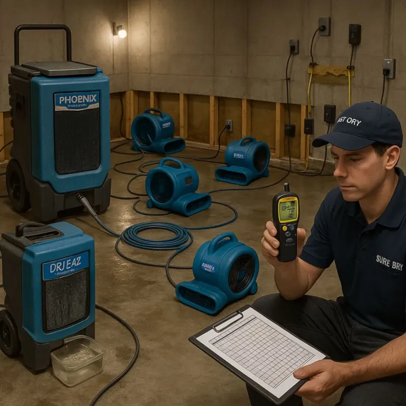 Structural Drying and Dehumidification process in Seffner, FL